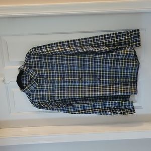 Lands end green plaid flannel shirt xl